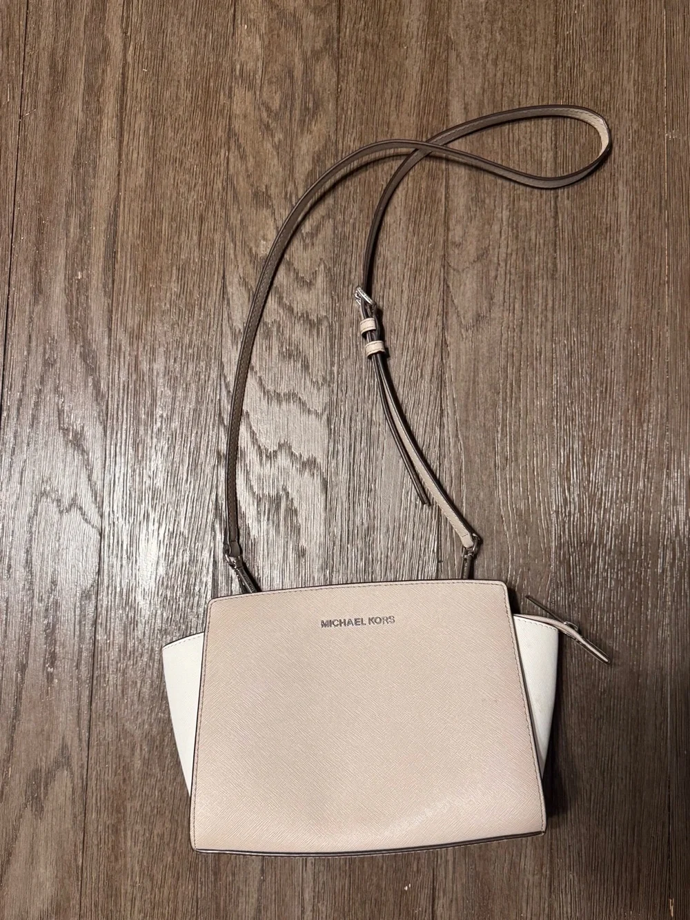 Michael Kors Saffiano Crossbody with Brown Strap